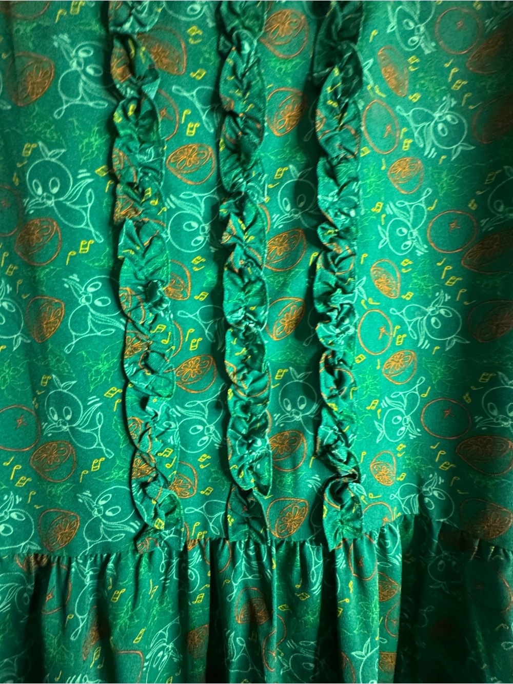 Disney Green Floral Ruffle-Sleeve Midi Dress with Gold Accents The Dress Shop - Picture 3 of 7